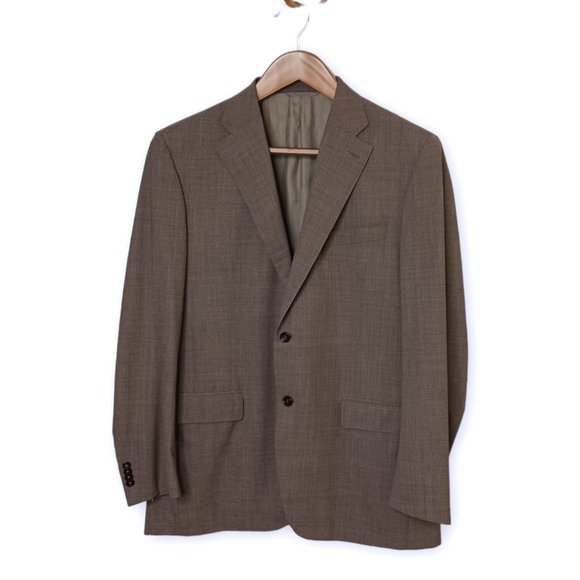 CANALI • wool suit blazer Super 150's Exclusive Made in Italy gray tan men's - Picture 1 of 10